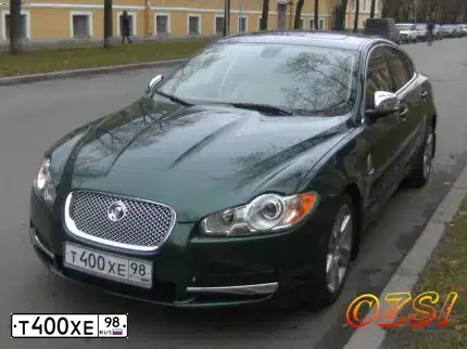 Фото автомобиля JAGUAR XF-SERIE, 2008 — госномер Т400ХЕ98. Цвет: ЗЕЛЕНЫЙ