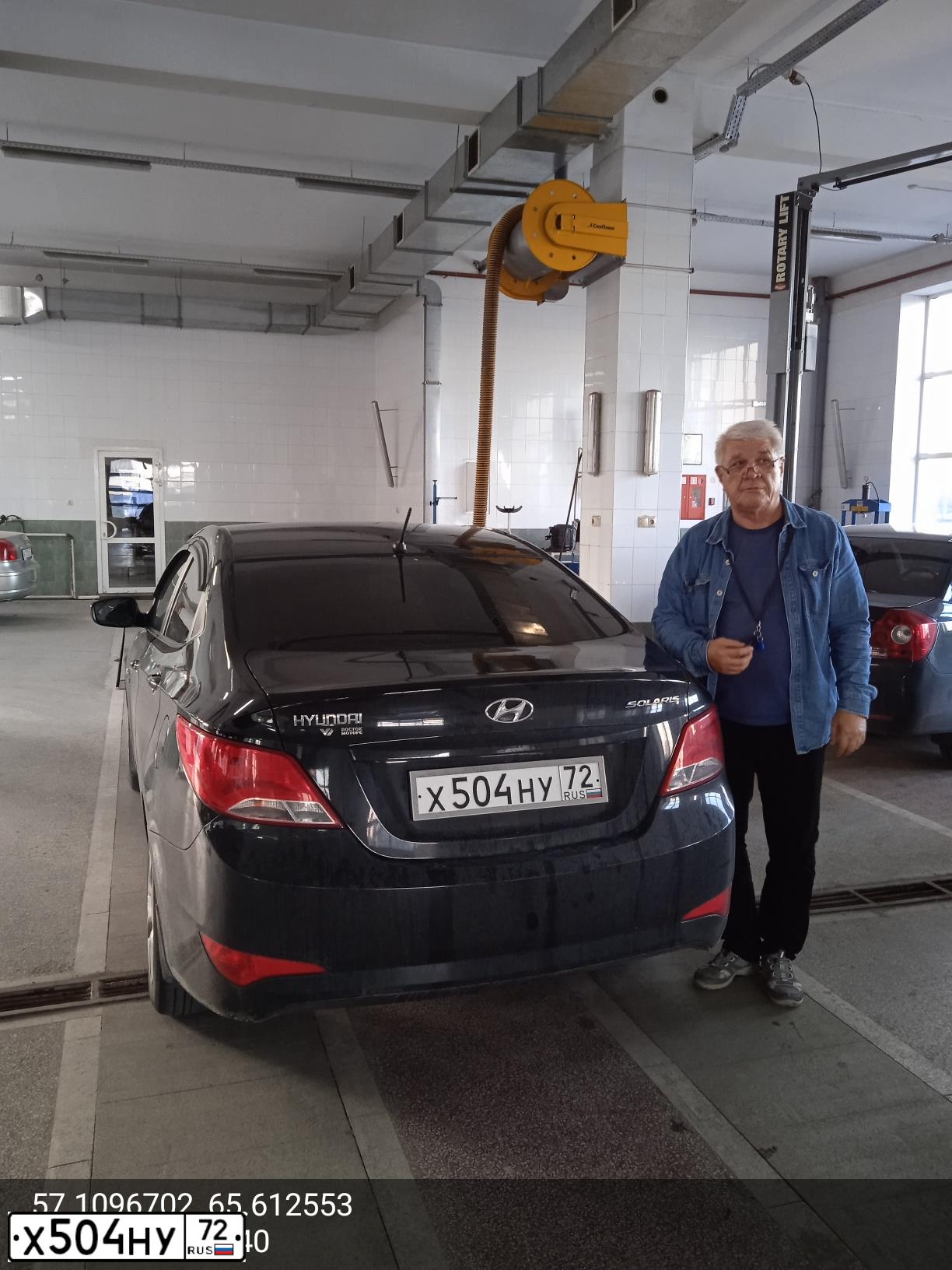 Фото автомобиля HYUNDAI SOLARIS, 2014 — госномер Х504НУ72. Цвет: ЧЕРНЫЙ