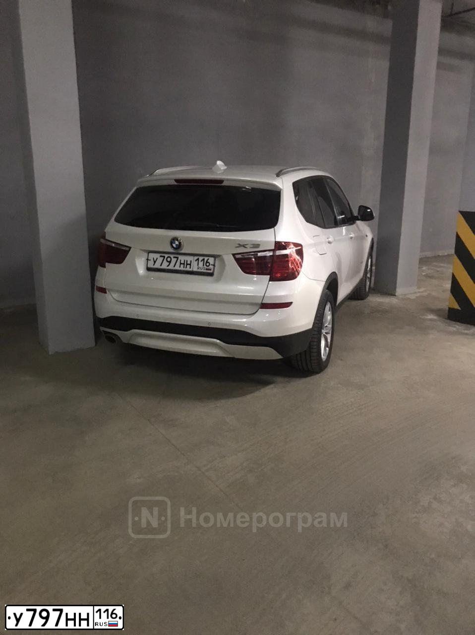 Фото автомобиля BMW X3, 2014 — госномер У797НН116. Цвет: БЕЛЫЙ МЕТАЛЛИК