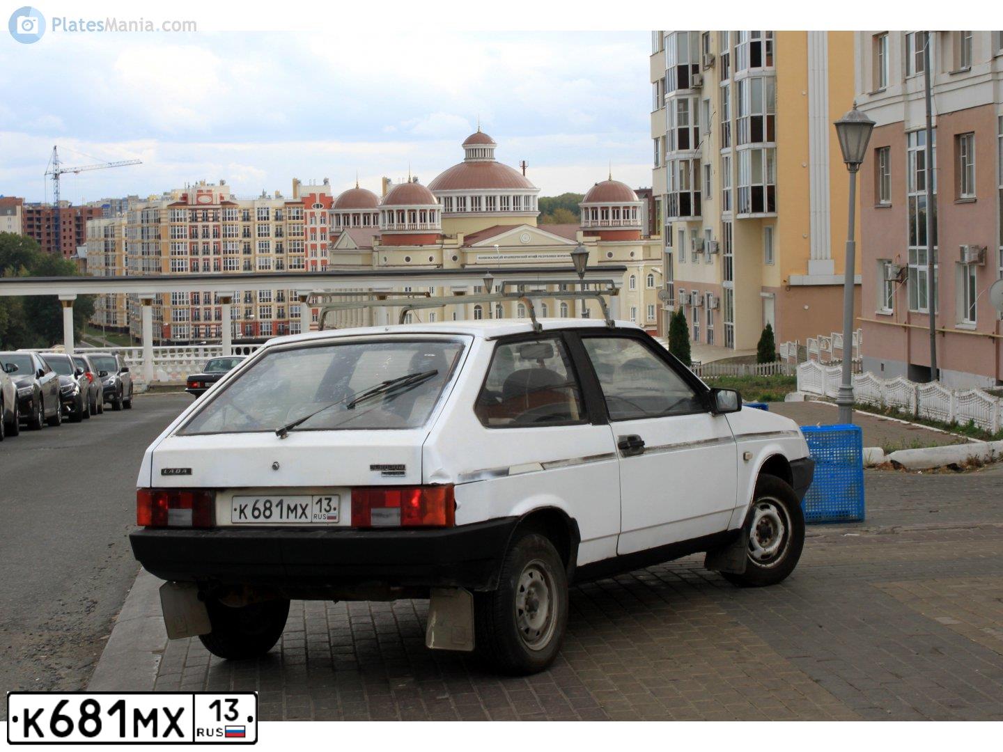 Фото автомобиля LADA 2108 SAMARA, 1986 — госномер К681МХ13. Цвет: БЕЛЫЙ