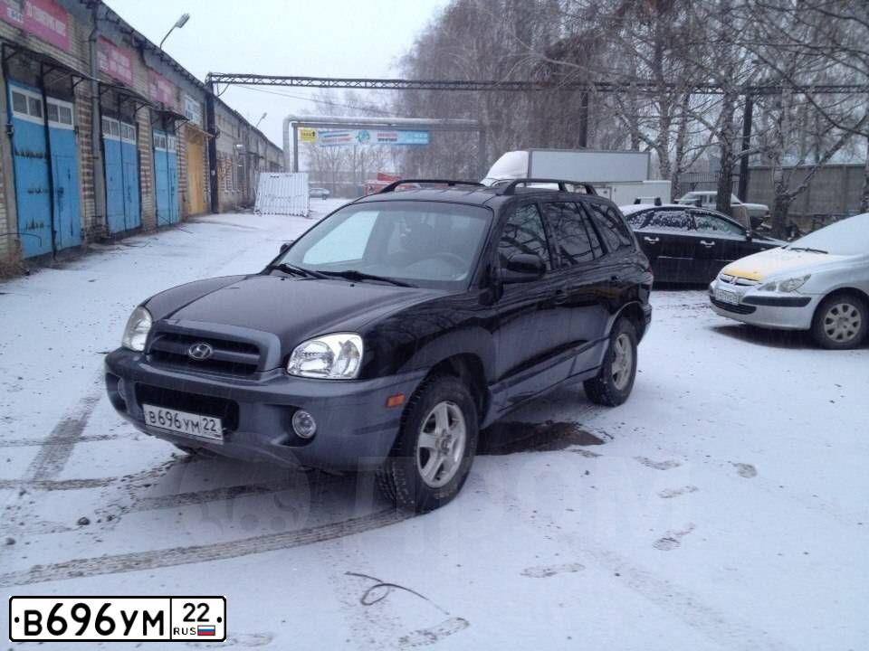 Фото автомобиля HYUNDAI SANTA FE, 2003 — госномер В696УМ22. Цвет: ЧЕРНЫЙ