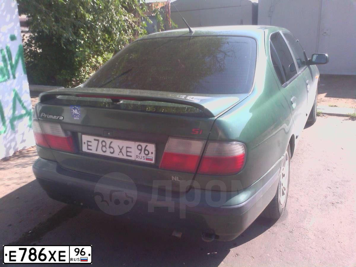 Фото автомобиля NISSAN PRIMERA, 1997 — госномер Е786ХЕ96. Цвет: ЗЕЛЕНЫЙ