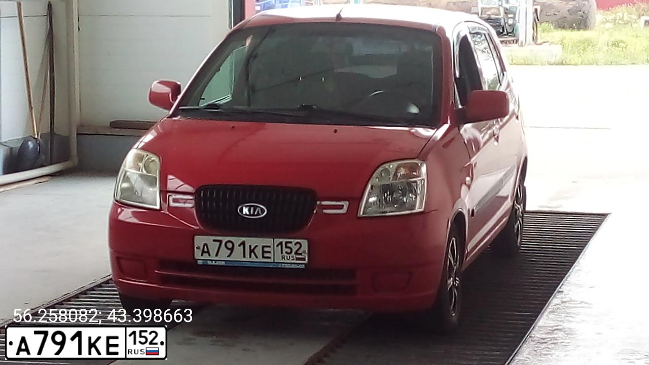 Фото автомобиля KIA PICANTO, 2005 — госномер Т147КУ152. Цвет: Красный