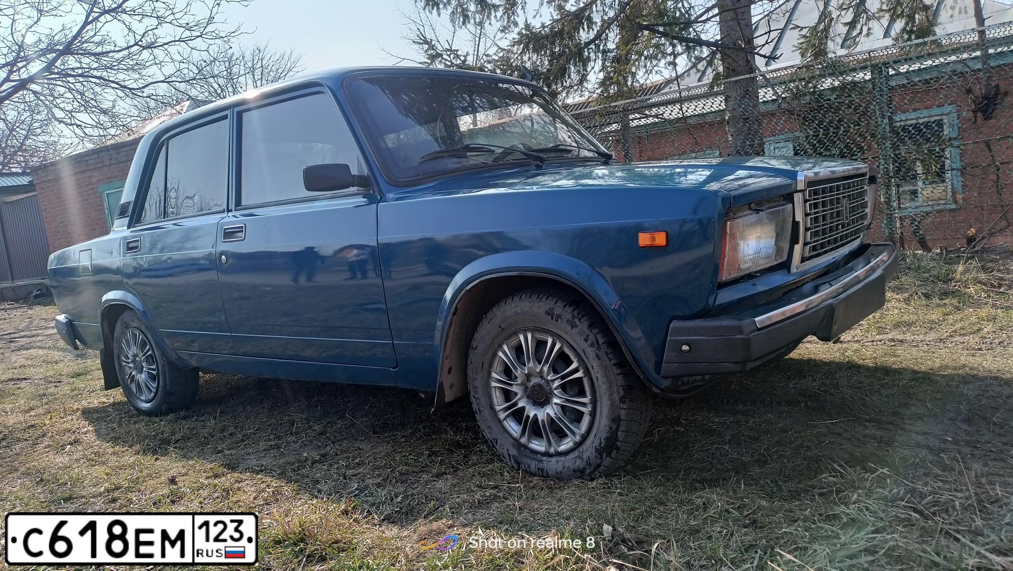Фото автомобиля LADA 2107, 2008 — госномер Х206ТУ193. Цвет: сине-зеленый