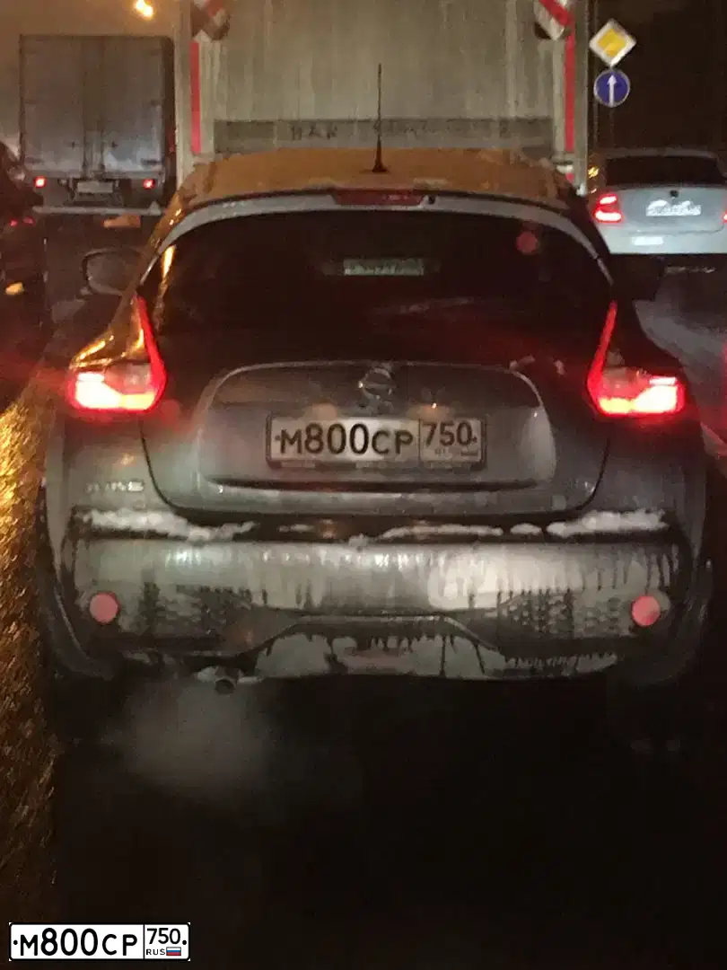Фото автомобиля NISSAN JUKE, 2017 — госномер М800СР750. Цвет: Серый