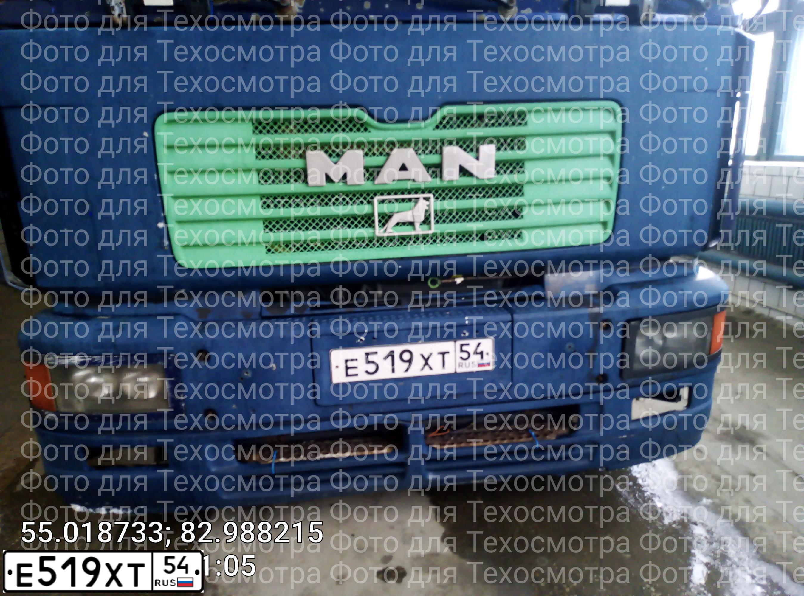 Фото автомобиля MAN 23.000-SERIE, 1999 — госномер Е519ХТ54. Цвет: СИНИЙ