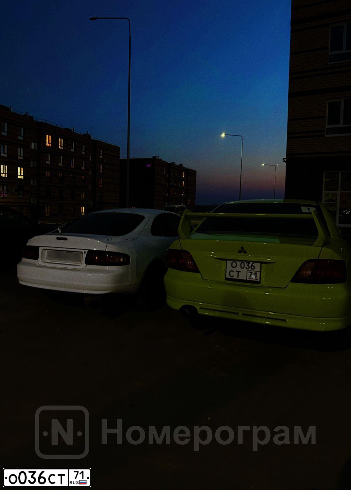 Фото автомобиля MITSUBISHI GALANT, 2002 — госномер О036СТ71. Цвет: ЗЕЛЕНЫЙ
