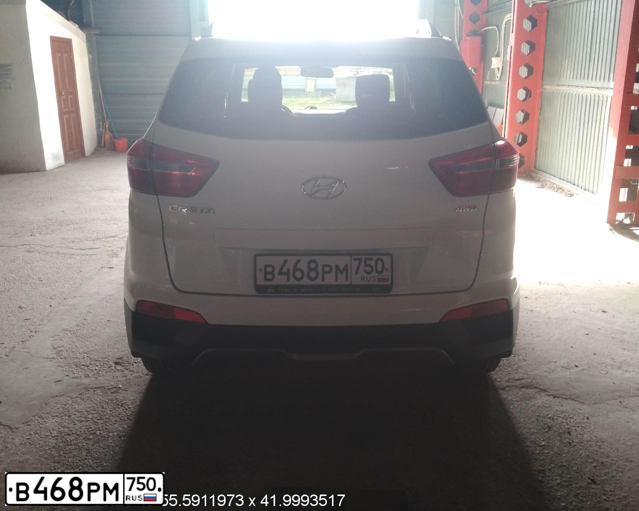Фото автомобиля HYUNDAI CRETA, 2017 — госномер Н219ТХ33. Цвет: Белый