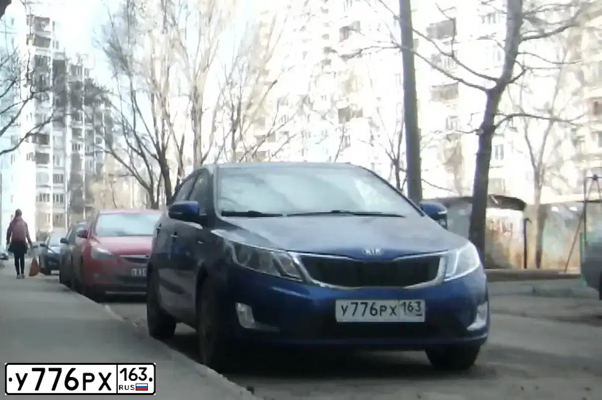 Фото автомобиля KIA RIO, 2012 — госномер А667РТ73. Цвет: синий