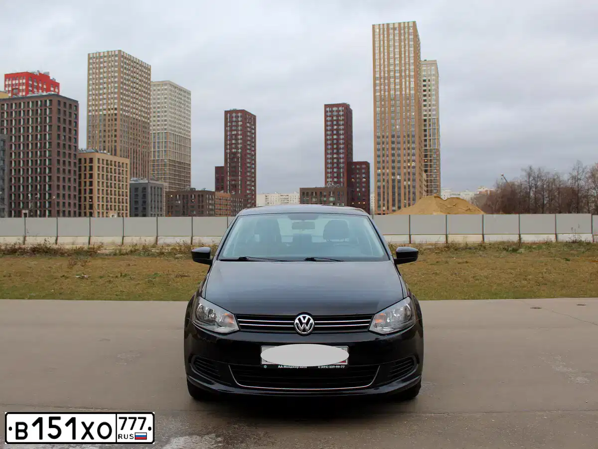 Фото автомобиля VOLKSWAGEN POLO, 2014 — госномер В259ТС790. Цвет: ЧЕРНЫЙ
