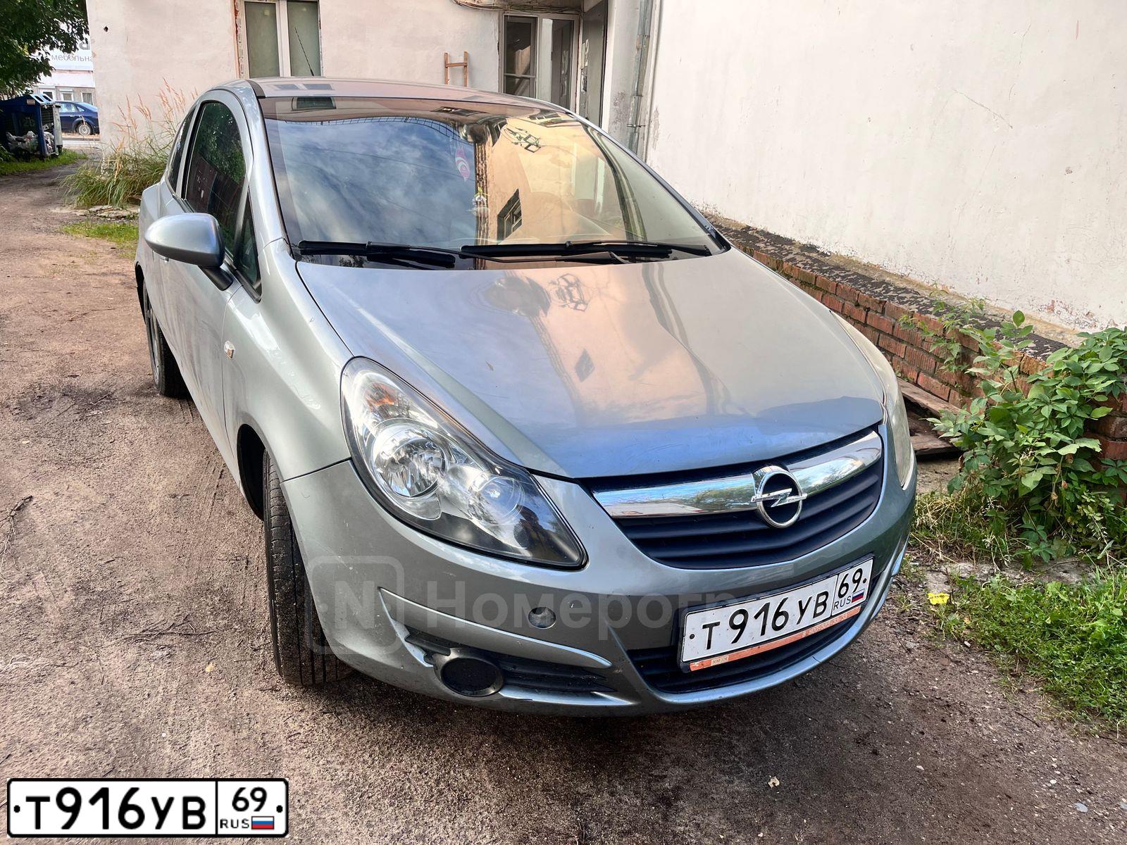 Фото автомобиля OPEL CORSA, 2008 — госномер Т916УВ69. Цвет: СЕРЫЙ