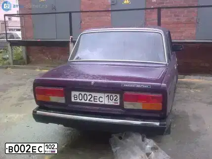 Фото автомобиля LADA 2107, 2003 — госномер В002ЕС102. Цвет: ФИОЛЕТОВЫЙ