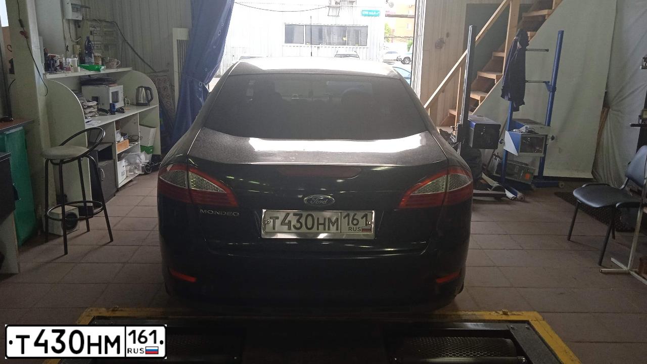 Фото автомобиля FORD MONDEO, 2008 — госномер Т430НМ161. Цвет: ЧЕРНЫЙ