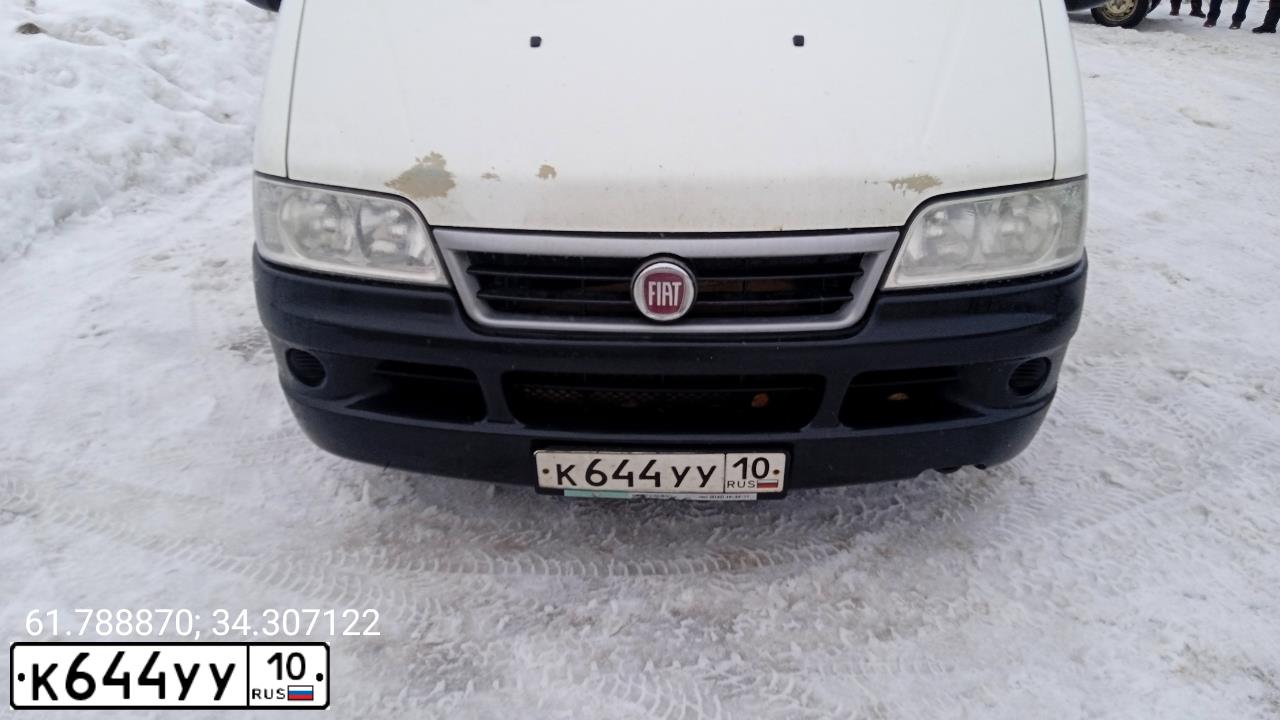 Фото автомобиля FIAT DUCATO, 2011 — госномер К644УУ10. Цвет: БЕЛЫЙ