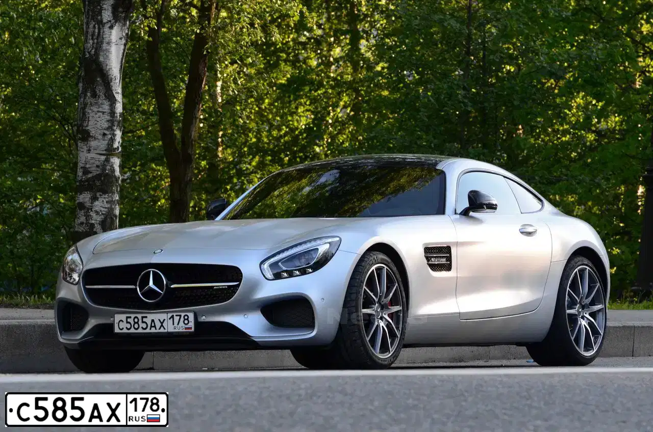Фото автомобиля MERCEDES AMG GT, 2015 — госномер С585АХ178. Цвет: Серебристый