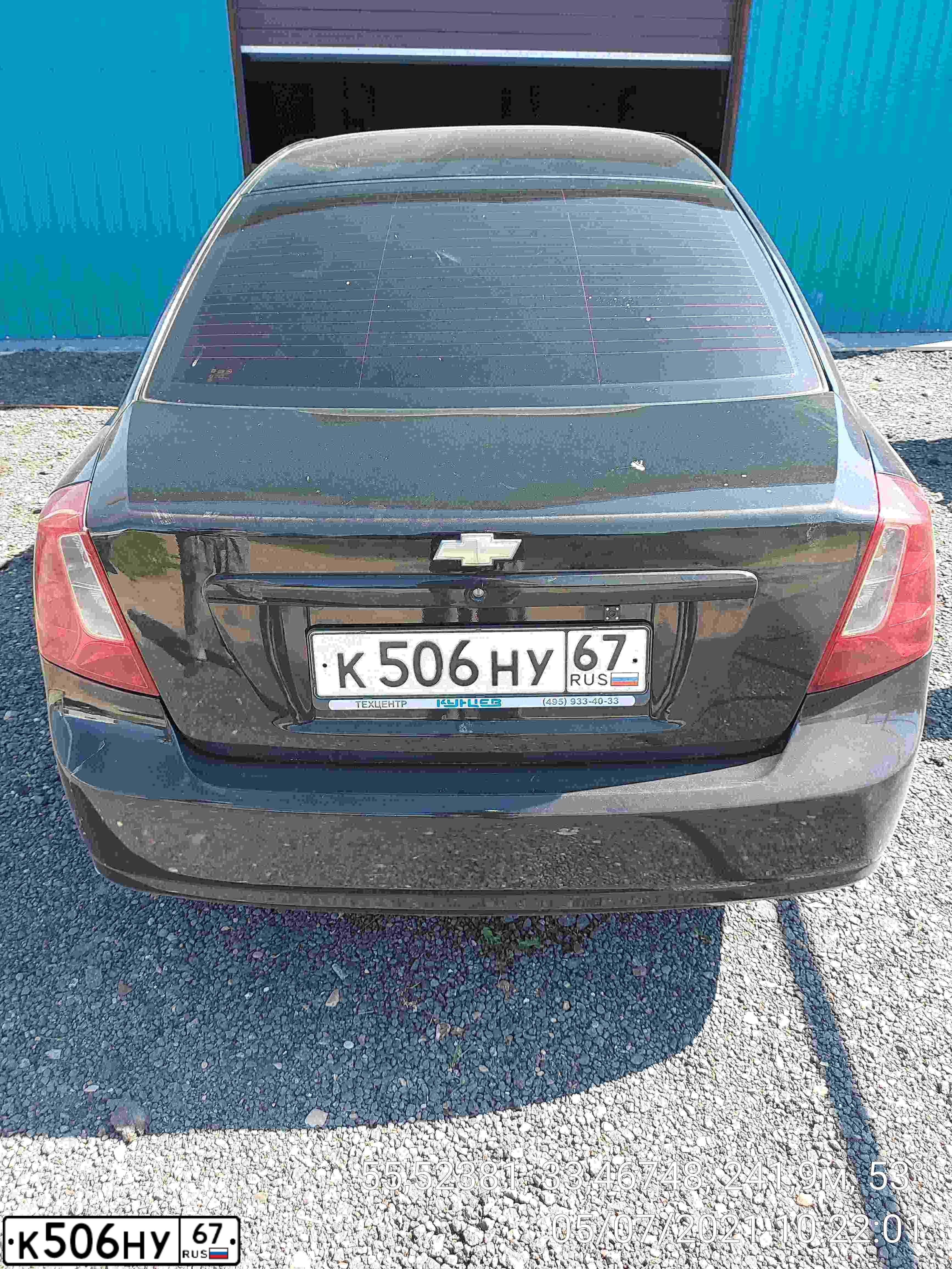 Фото автомобиля CHEVROLET T LACETTI, 2008 — госномер К506НУ67. Цвет: ЧЕРНЫЙ