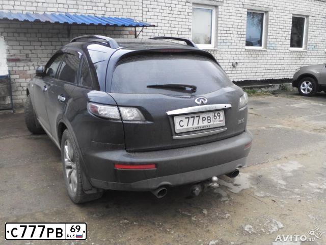 Фото автомобиля INFINITI QX70 /FX/, 2006 — госномер С777РВ69. Цвет: ЧЕРНЫЙ