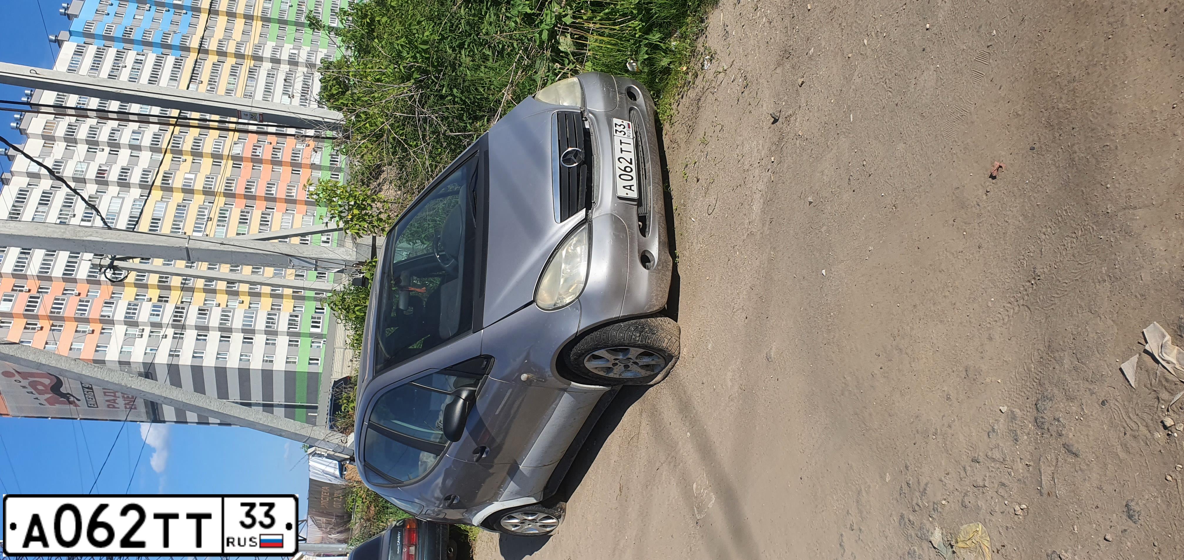 Фото автомобиля MERCEDES A-KLASSE, 1998 — госномер А062ТТ33. Цвет: Серый