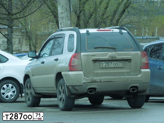 Фото автомобиля KIA SPORTAGE, 2010 — госномер Т287ОО71. Цвет: ПЕРЛАМ-СЕРЕБРИСТЫЙ
