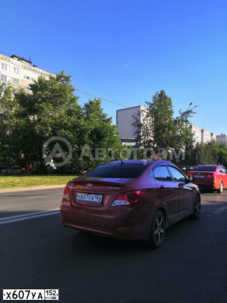 Фото автомобиля HYUNDAI SOLARIS, 2014 — госномер Х607УА152