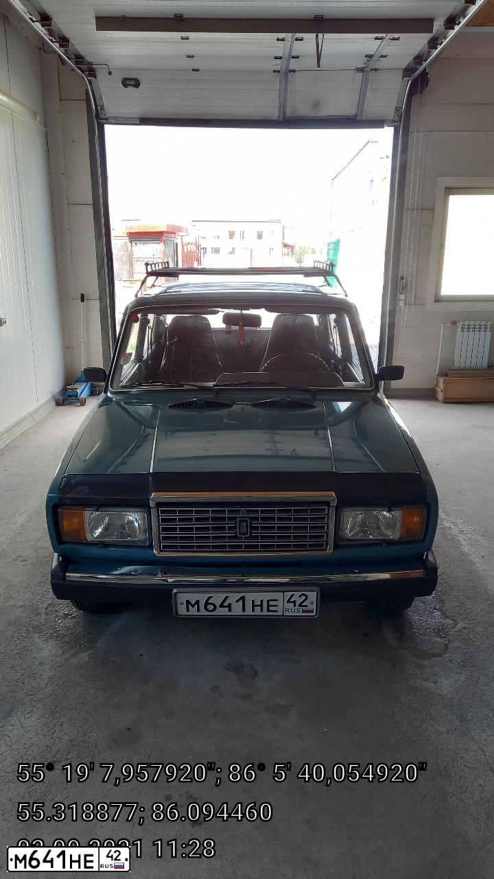 Фото автомобиля LADA 2107, 2004 — госномер М641НЕ42. Цвет: СЕРО-СИНИЙ