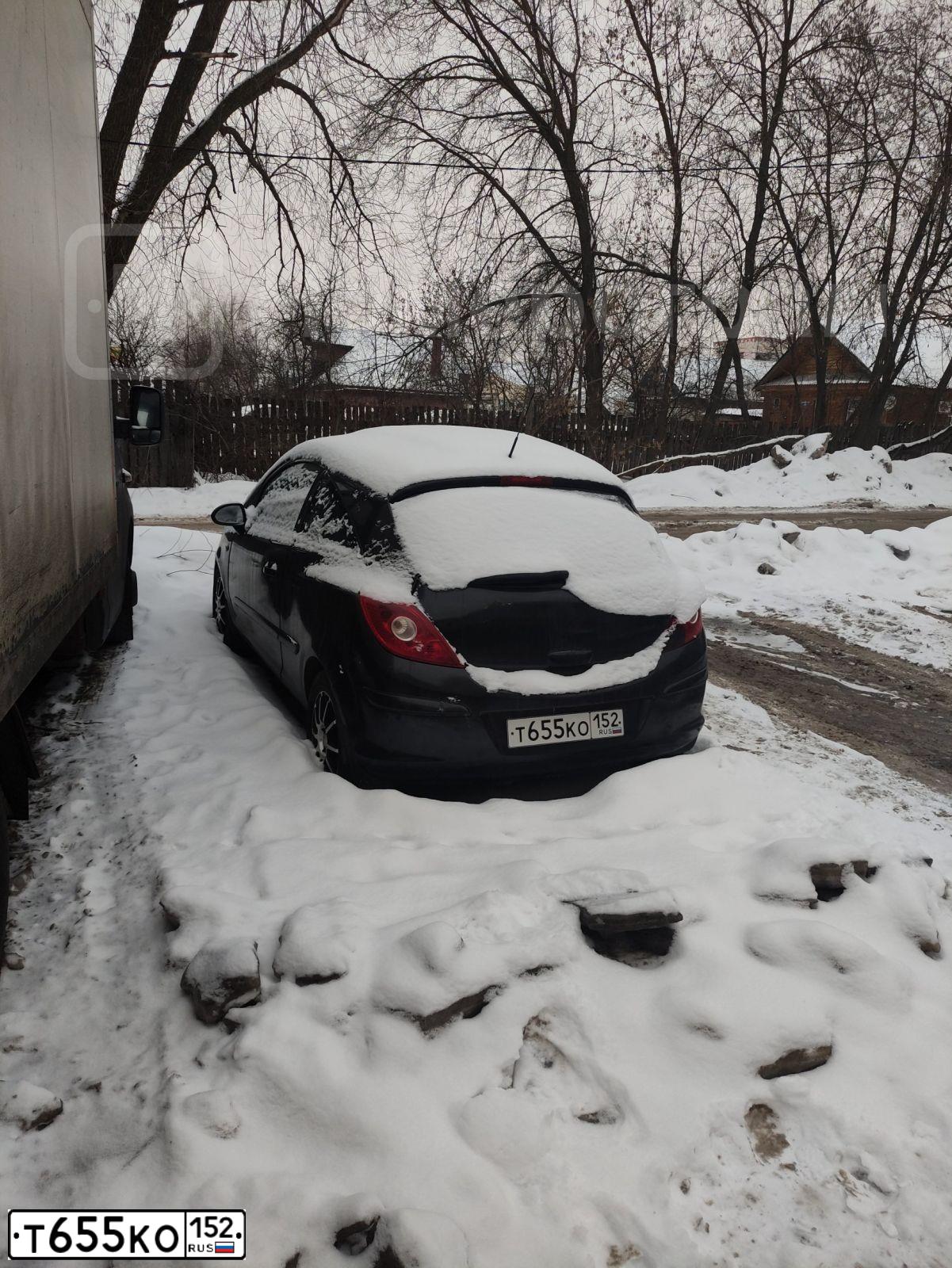 Фото автомобиля OPEL CORSA, 2007 — госномер Т655КО152. Цвет: ЧЕРНЫЙ