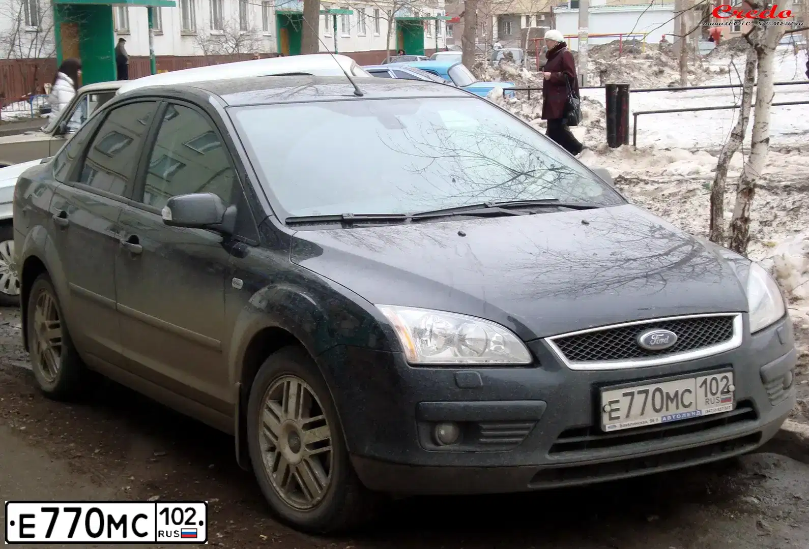 Фото автомобиля FORD FOCUS, 2007 — госномер Е770МС102. Цвет: ЧЕРНЫЙ