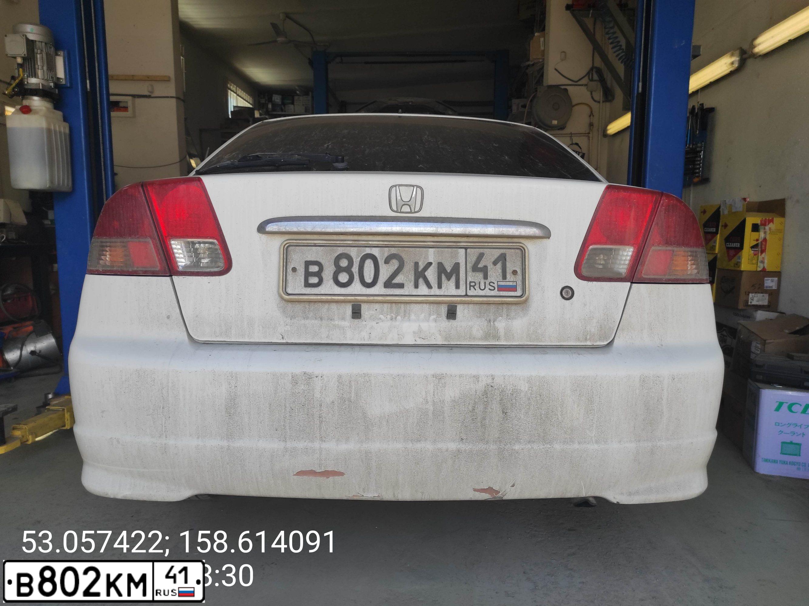 Фото автомобиля HONDA CIVIC, 2004 — госномер В802КМ41