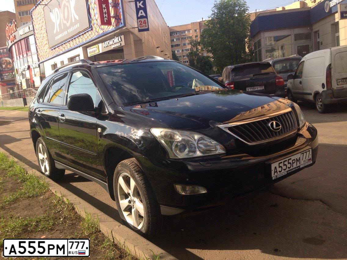 Фото автомобиля LEXUS RX, 2007 — госномер А555РМ777. Цвет: ЧЕРНЫЙ