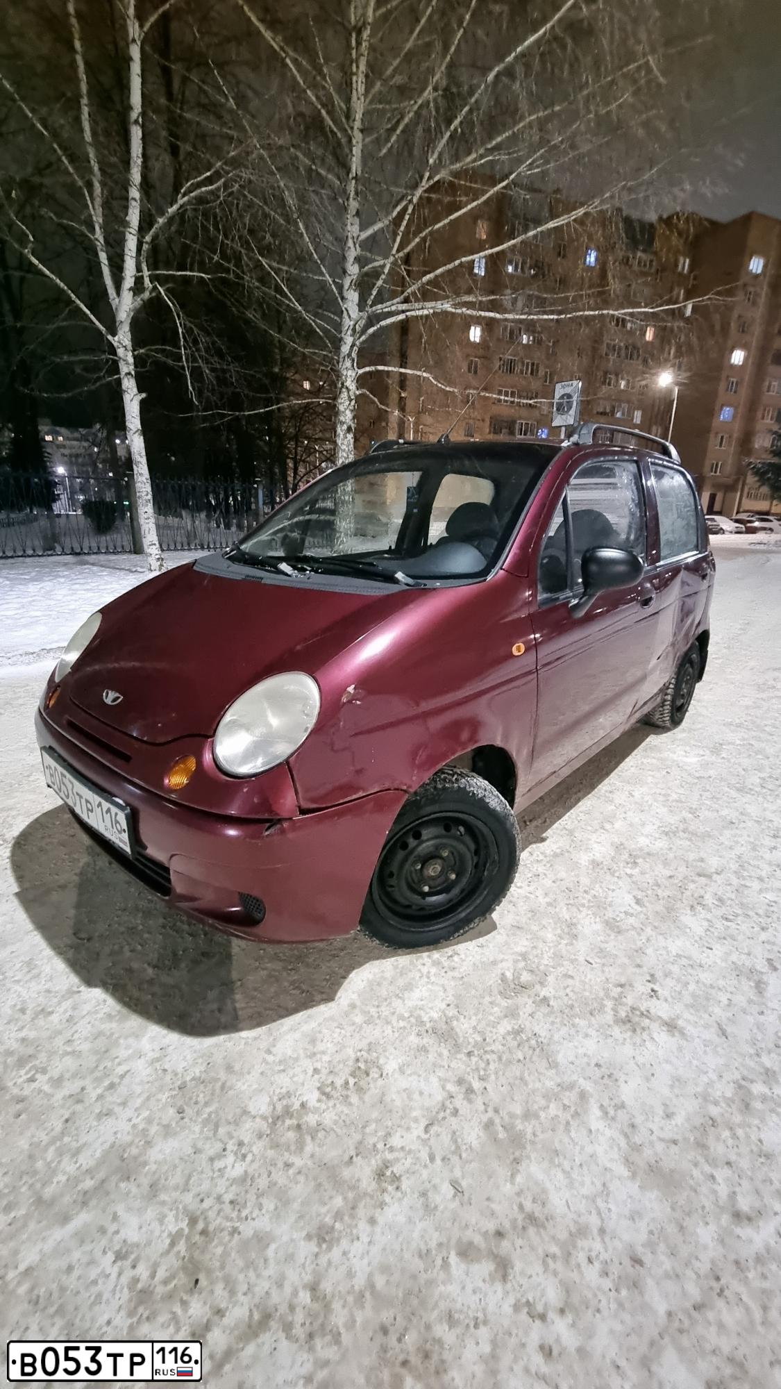 Фото автомобиля DAEWOO MATIZ, 2007 — госномер В053ТР116. Цвет: БОРДОВЫЙ