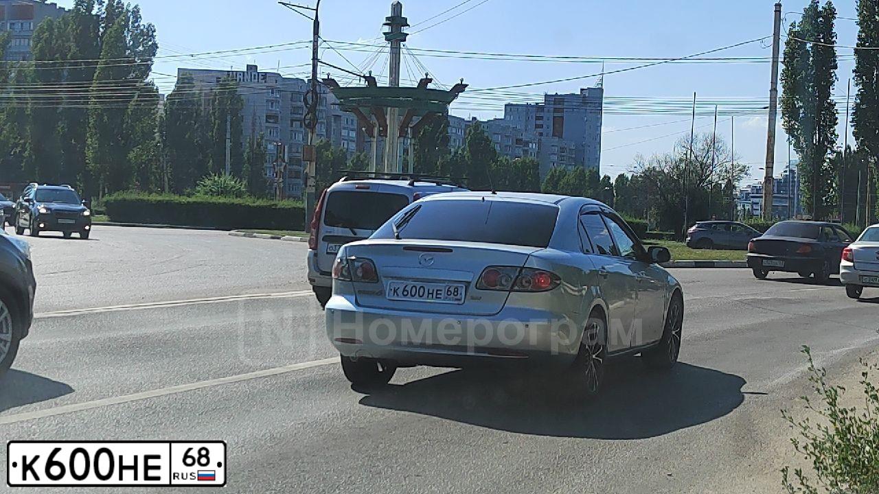 Фото автомобиля MAZDA 6, 2006 — госномер К600НЕ68. Цвет: СЕРЕБРИСТЫЙ