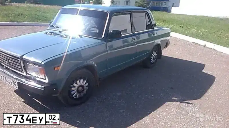 Фото автомобиля LADA 2107, 2003 — госномер Т734ЕУ02. Цвет: Серо-Синий