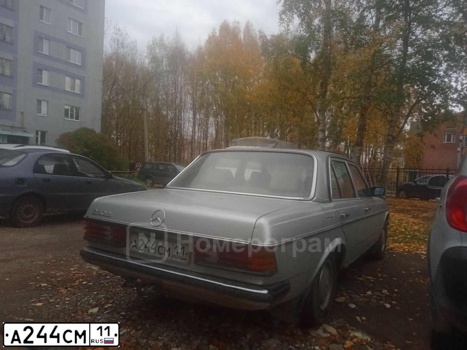 Фото автомобиля MERCEDES E-KLASSE, 1982 — госномер А244СМ11. Цвет: СЕРЕБРИСТЫЙ