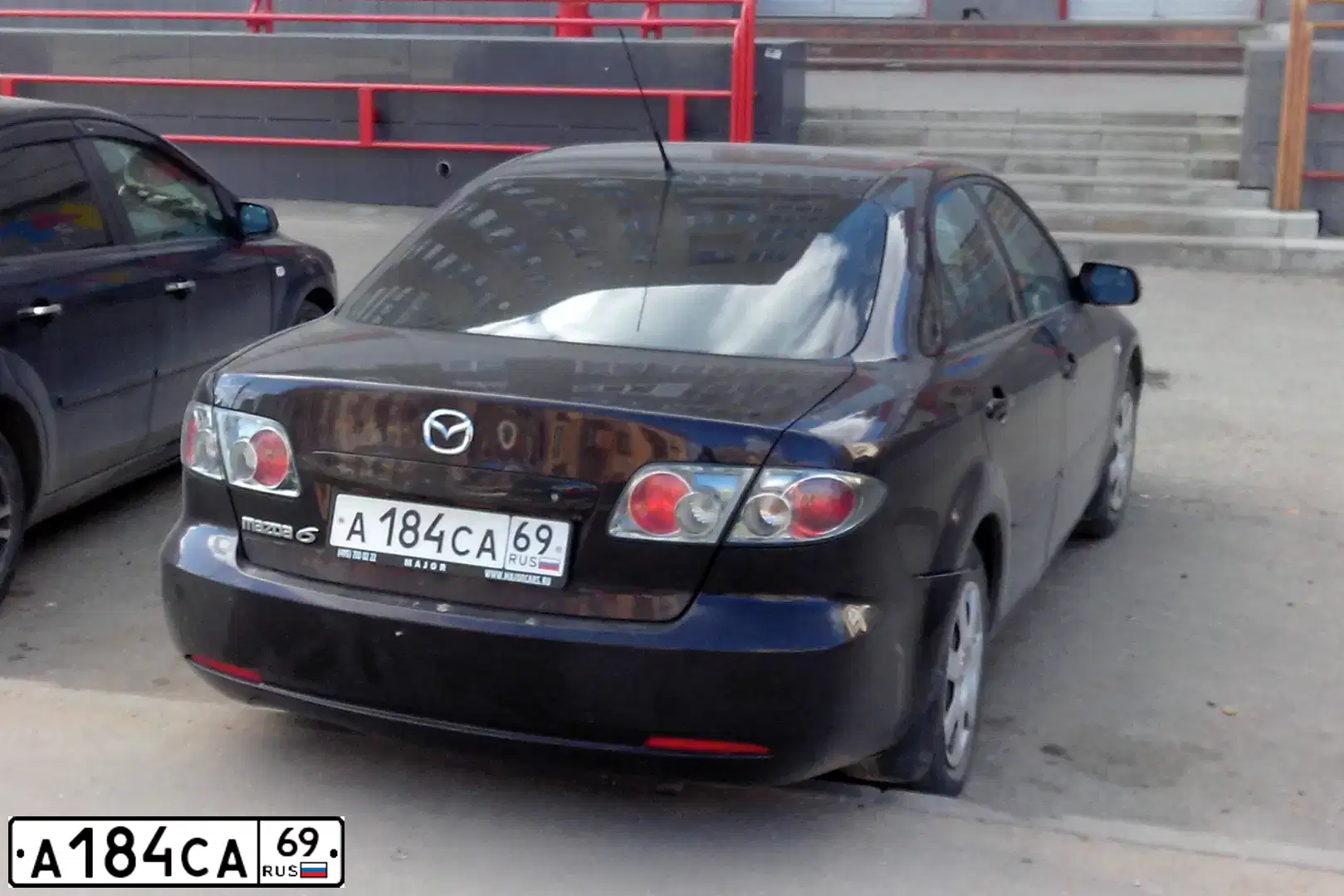 Фото автомобиля MAZDA 6, 2007 — госномер А184СА69. Цвет: ВИШНЕВЫЙ ТЕМНЫЙ