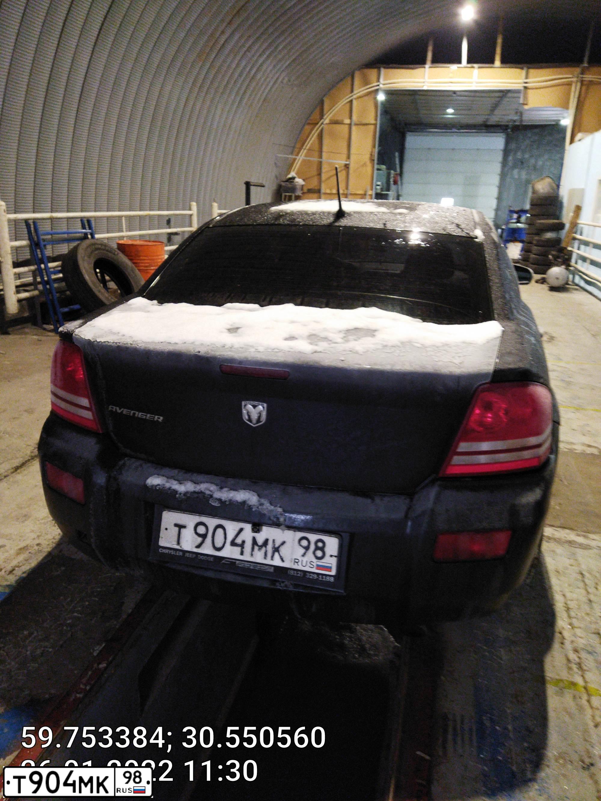 Фото автомобиля DODGE AVENGER, 2007 — госномер Т904МК98. Цвет: ЧЕРНЫЙ