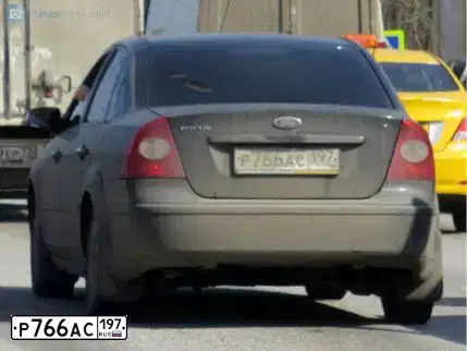 Фото автомобиля FORD FOCUS, 2007 — госномер Р766АС197. Цвет: ЧЕРНЫЙ