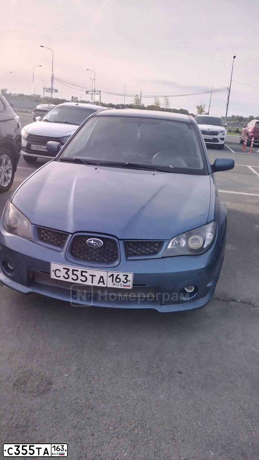 Фото автомобиля SUBARU IMPREZA, 2006 — госномер С355ТА163. Цвет: СИНИЙ