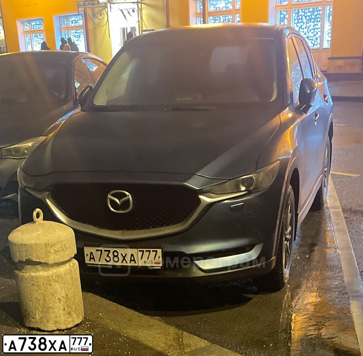 Фото автомобиля MAZDA CX-5, 2017 — госномер А738ХА777. Цвет: ГОЛУБОЙ