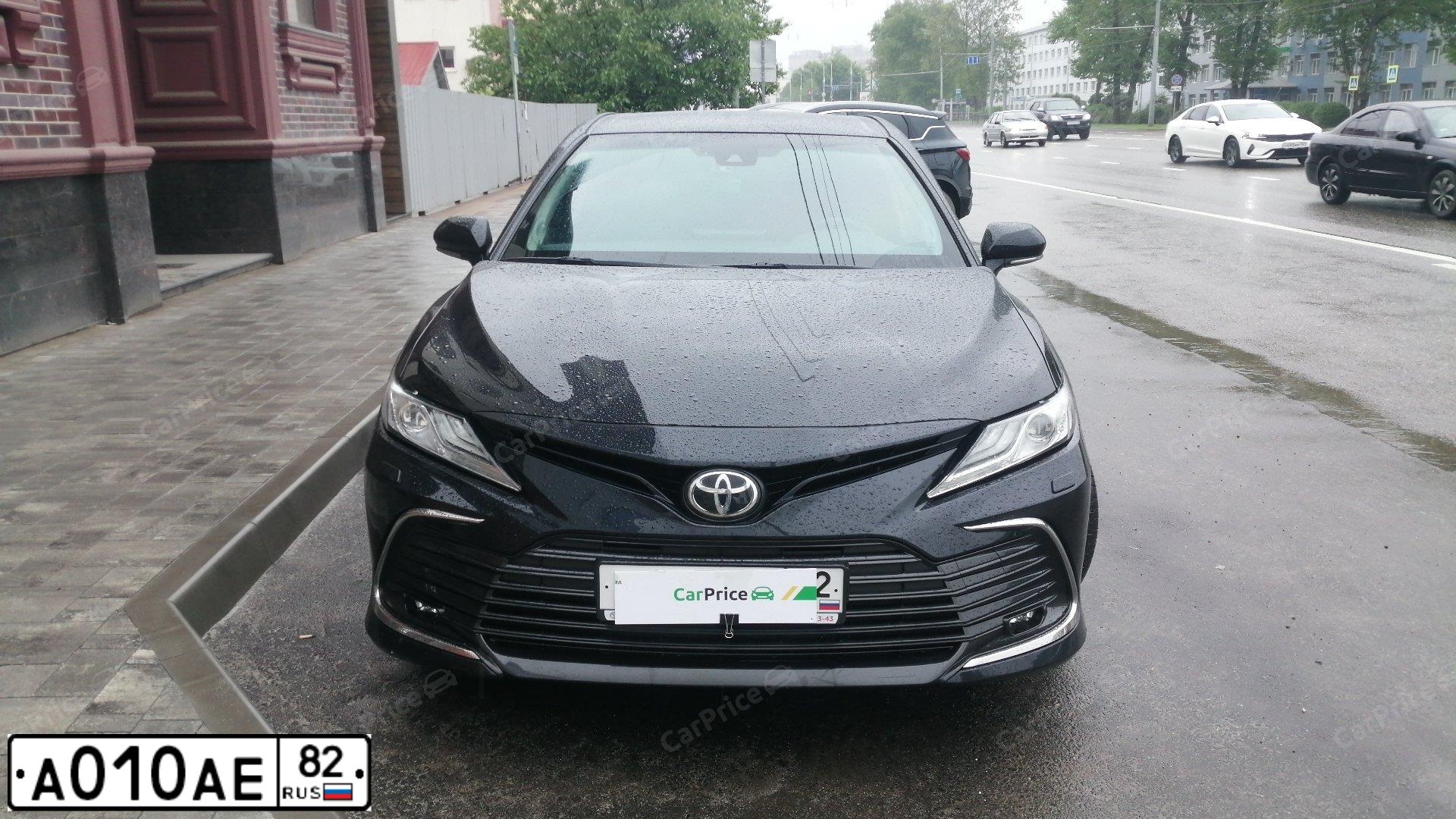 Фото автомобиля TOYOTA CAMRY, 2021 — госномер Е649ВА185. Цвет: ЧЕРНЫЙ