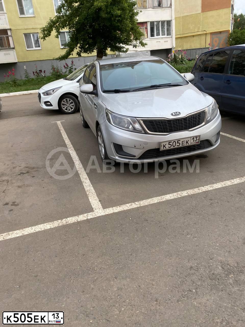 Фото автомобиля KIA RIO, 2012 — госномер К505ЕК13. Цвет: СЕРЕБРИСТЫЙ
