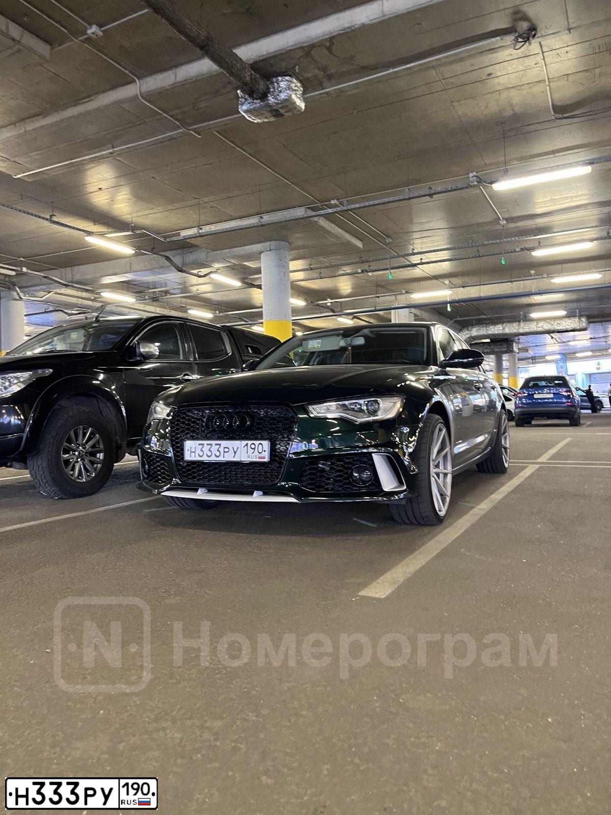 Фото автомобиля AUDI A6, 2014 — госномер Н333РУ190. Цвет: ЗЕЛЕНЫЙ