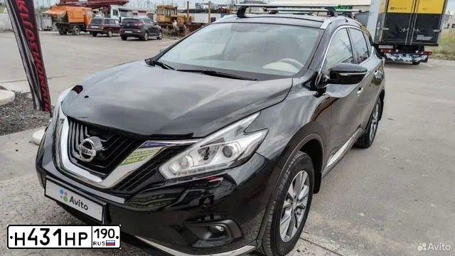 Фото автомобиля NISSAN MURANO, 2016 — госномер О366ВК977. Цвет: ЧЕРНЫЙ