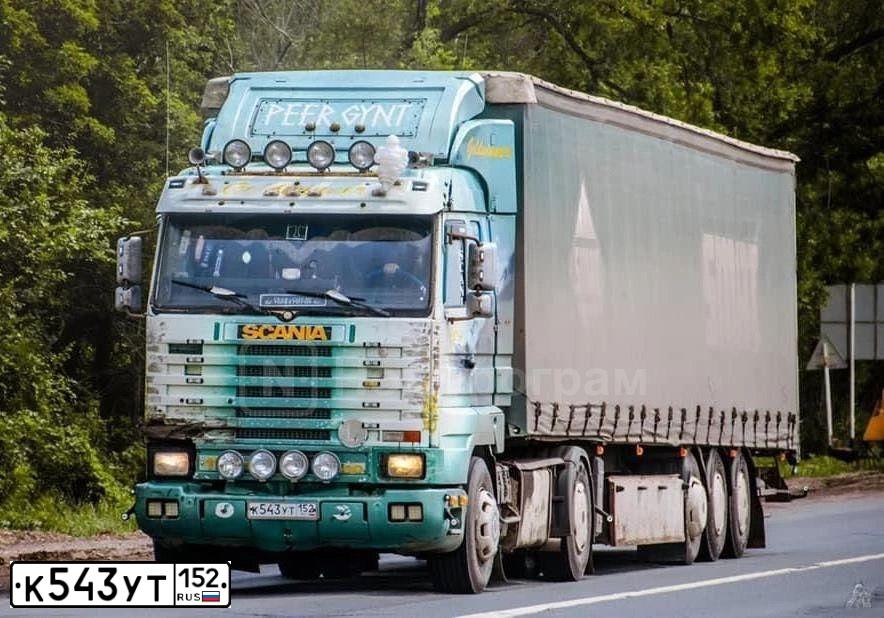 Фото автомобиля SCANIA SERIE R /4X2/, 1993 — госномер К543УТ152. Цвет: ЗЕЛЕНЫЙ