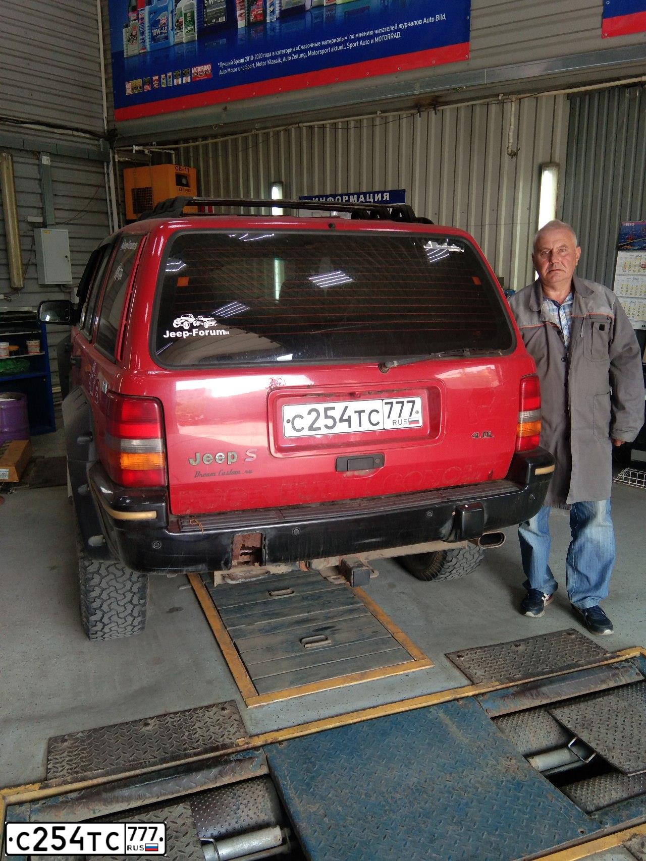 Фото автомобиля JEEP GRAND CHEROKEE, 1993 — госномер К795КВ71. Цвет: Красный