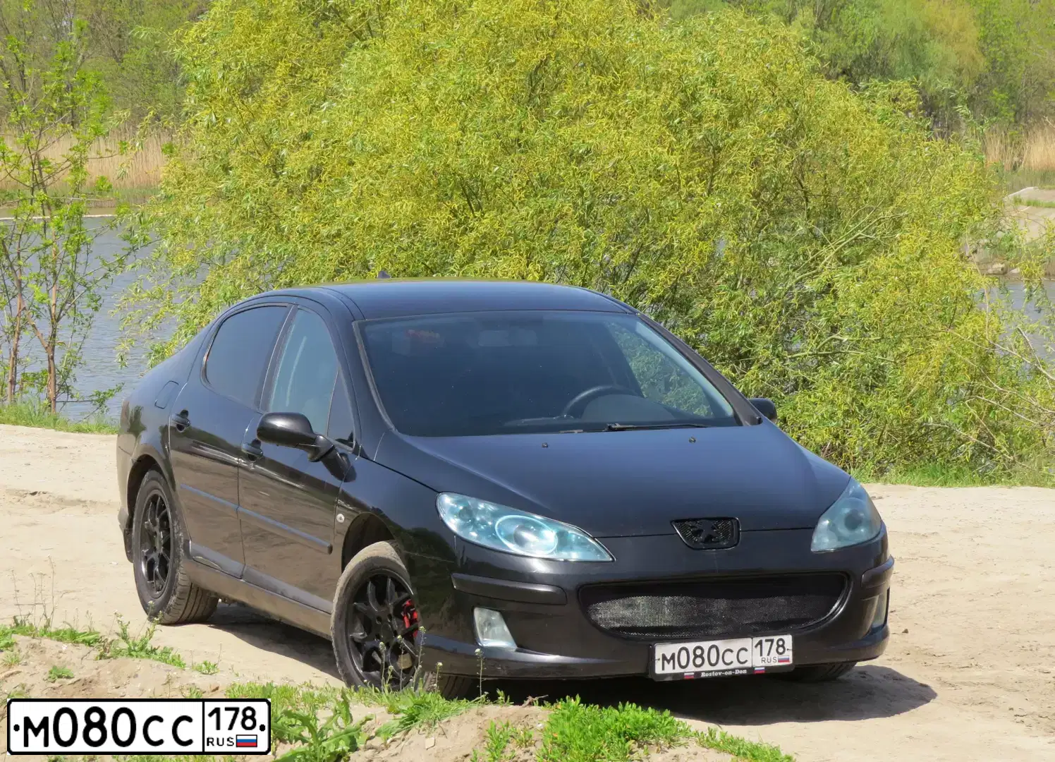 Фото автомобиля PEUGEOT 407, 2006 — госномер М080СС178. Цвет: ЧЕРНЫЙ