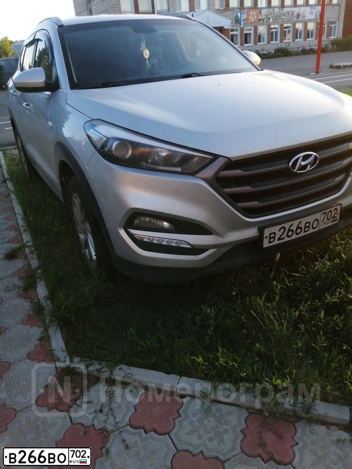 Фото автомобиля HYUNDAI TUCSON, 2018 — госномер В266ВО702. Цвет: СЕРЕБРИСТЫЙ