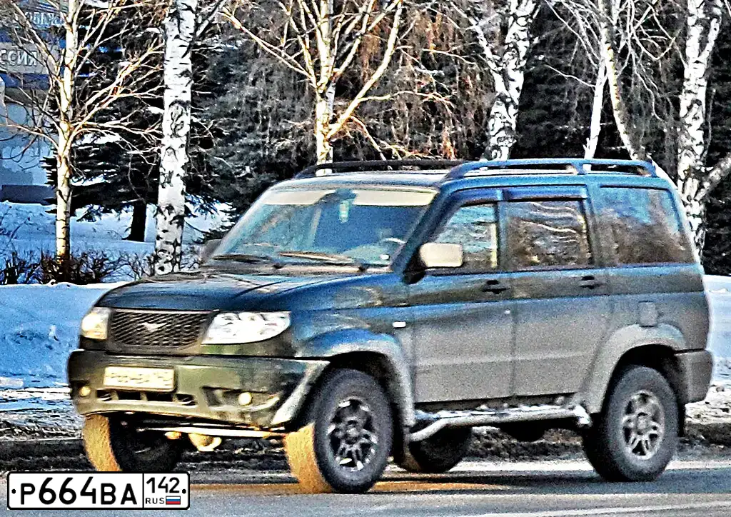 Фото автомобиля UAZ PATRIOT, 2012 — госномер Р664ВА142. Цвет: АМУЛЕТ МЕТАЛЛИК