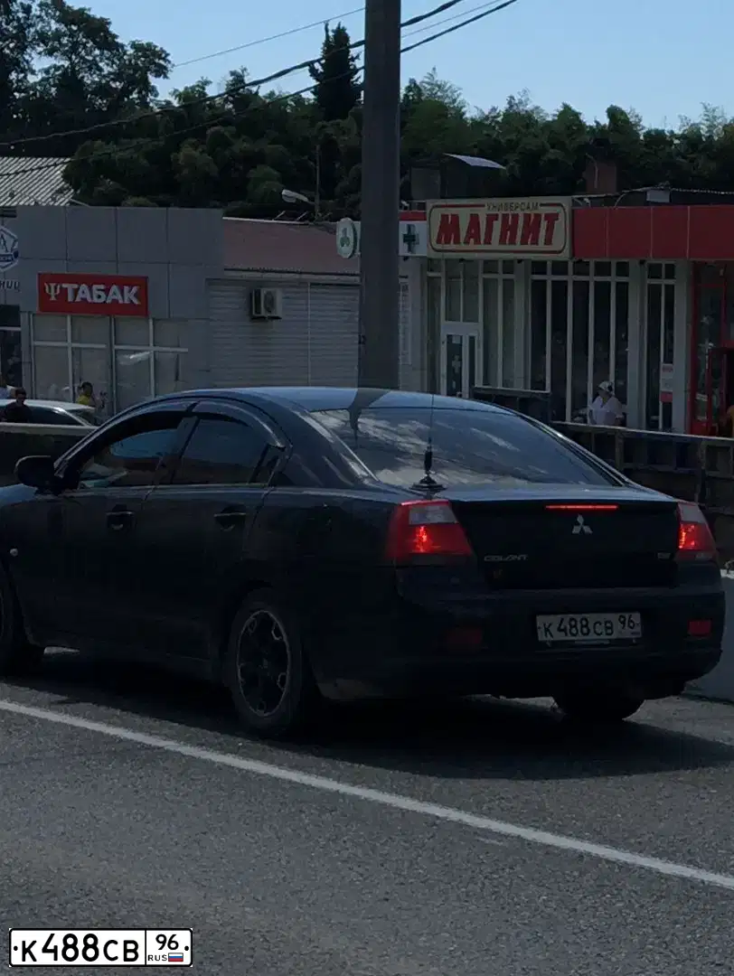 Фото автомобиля MITSUBISHI GALANT, 2007 — госномер О417ВР159. Цвет: ЧЕРНЫЙ