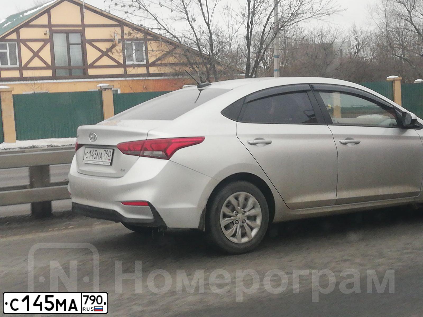 Фото автомобиля HYUNDAI SOLARIS, 2019 — госномер С145МА790. Цвет: СЕРЕБРИСТЫЙ