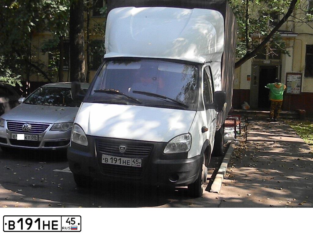 Фото автомобиля GAZ Z 3302 GAZEL, 2013 — госномер В191НЕ45. Цвет: Белый